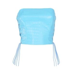 Elegant Light Blue Cropped Top